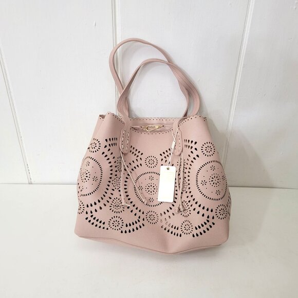 Urban Expressions Vegan Leather Rose Water Laser Cut Tote Purse NWT - Picture 9 of 9